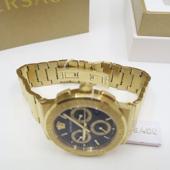 Versace VEZ900421 Greca Logo Chrono 43mm., Gold, Bracelet New Watch for Men. - Picture 6 of 9